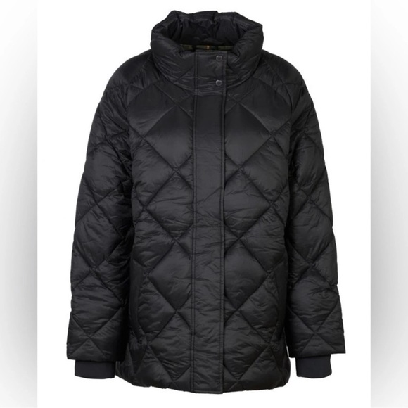 Barbour Sz 2X Jacket Hoxa Plus Size Black Diamond Quilted Coat New Classic - Picture 5 of 15